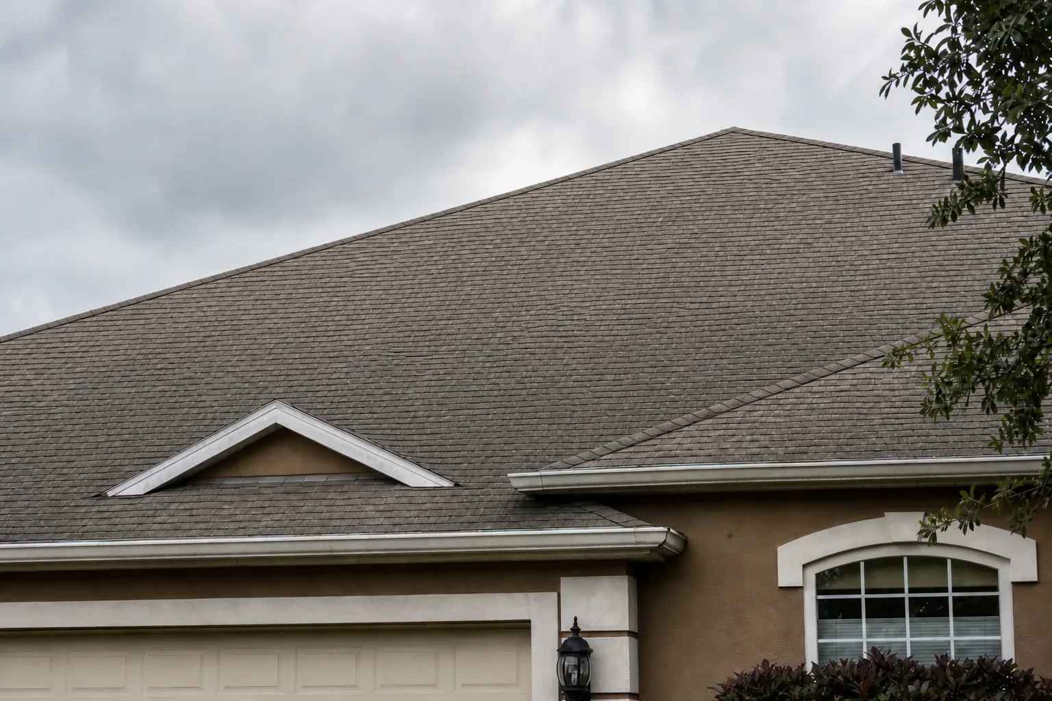 After roof soft wash: cleaned Jacksonville asphalt shingles without high pressure